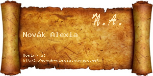 Novák Alexia névjegykártya